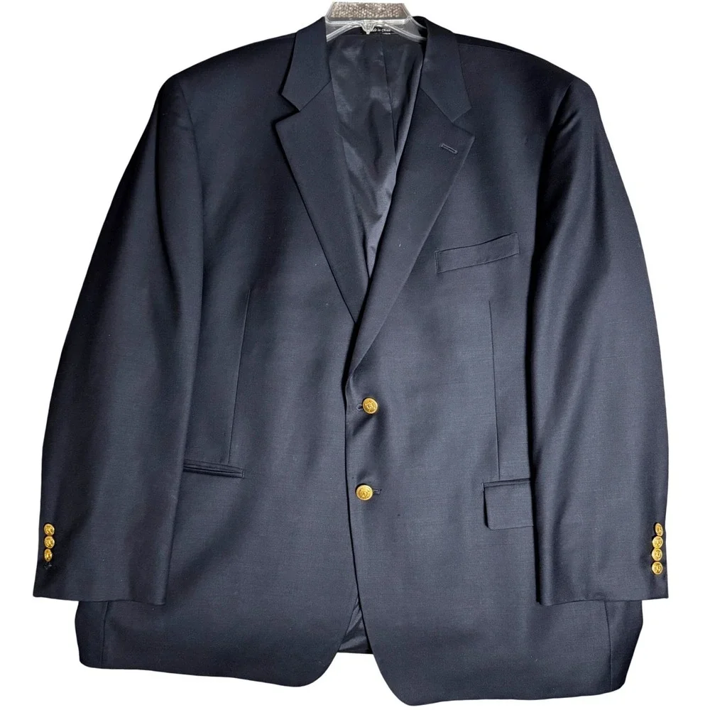 Vintage Lauren Ralph Lauren Black Wool Blazer Gold Buttons 90s Classic